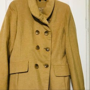 Calvin Klein 4 double breasted Tan wool coat